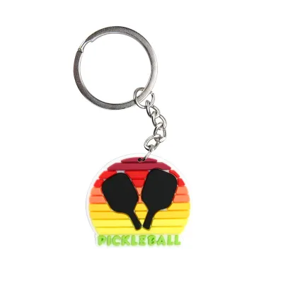 Fashion Creative Pickleball Pendant Keychain Soft Rubber PVC