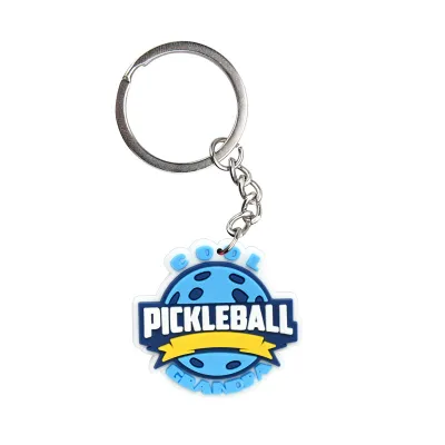 Fashion Creative Pickleball Pendant Keychain Soft Rubber PVC