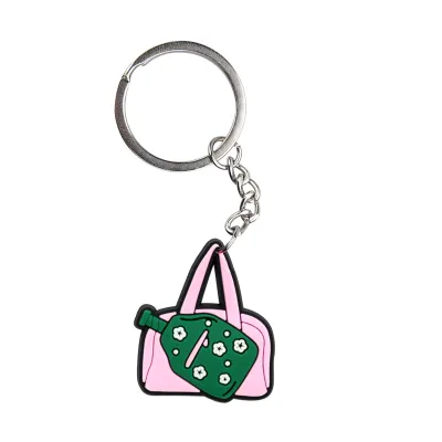 Fashion Creative Pickleball Pendant Keychain Soft Rubber PVC