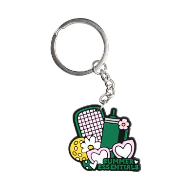 Fashion Creative Pickleball Pendant Keychain Soft Rubber PVC