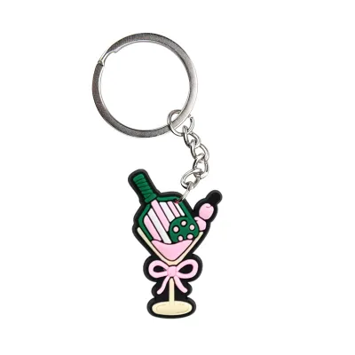Fashion Creative Pickleball Pendant Keychain Soft Rubber PVC