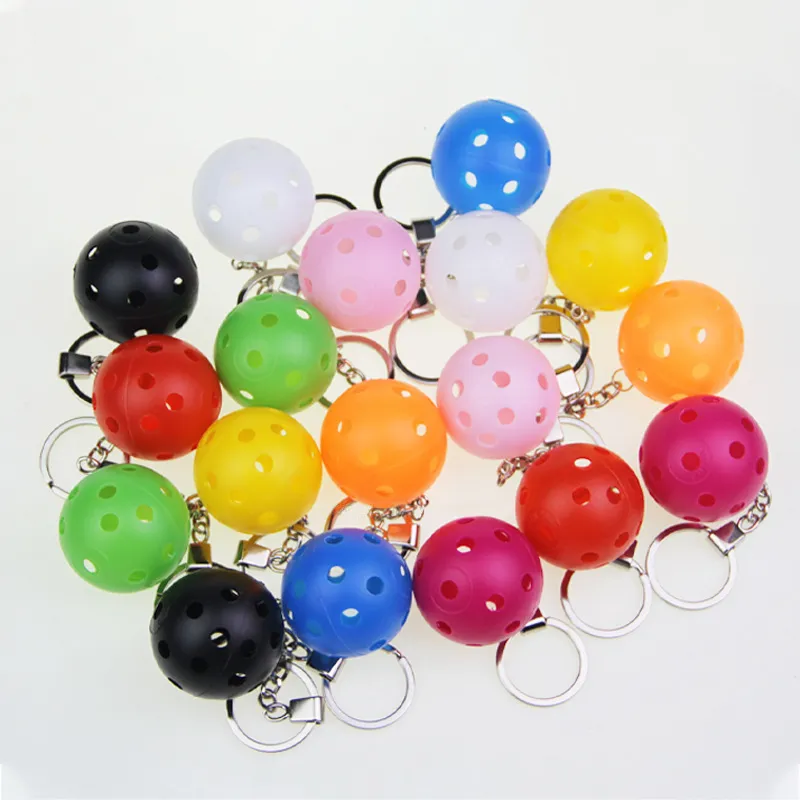 Fashion Simple Solid Color Pickleball Keychain Plastic Keychain