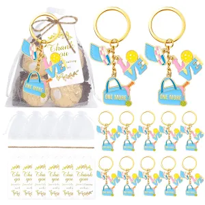 Fashion Creative Pickleball Alloy Oil Drop Keychain Set
