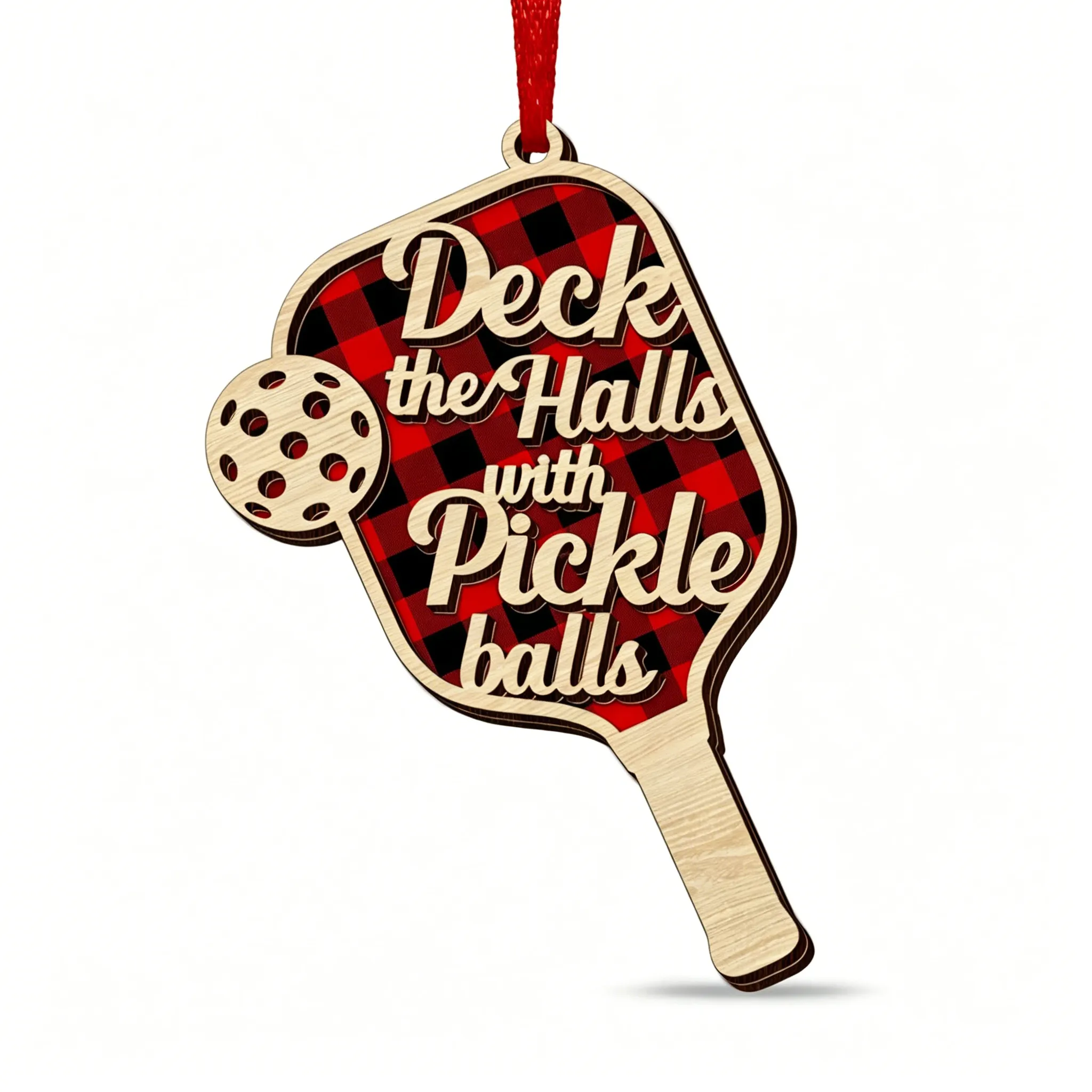 Fashion Boxwood Pickleball Car Pendant Keychain