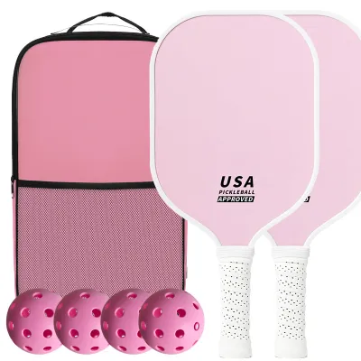 Fashion Solid Color Glass Fiber Pickleball Paddle And Ball Set