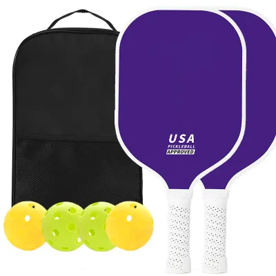 Fashion Solid Color Glass Fiber Pickleball Paddle And Ball Set