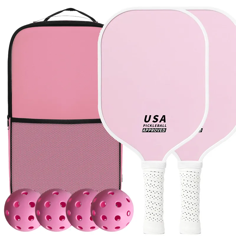 Fashion Solid Color Glass Fiber Pickleball Paddle And Ball Set