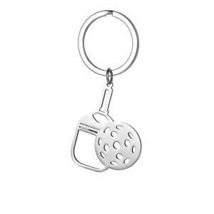 Fashion Simple Stainless Steel Pickleball Pendant Keychain