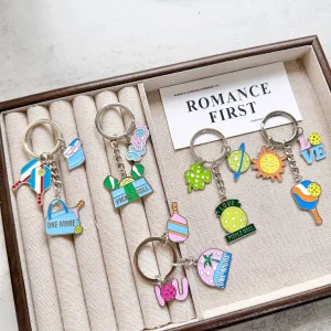 Fashion Creative Alloy Oil Pickleball Keychain