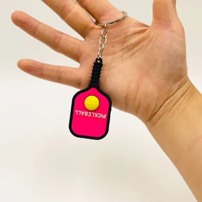 Fashion Creative Simulation Pickleball PVC Keychain