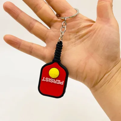 Fashion Creative Simulation Pickleball PVC Keychain