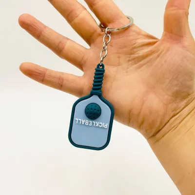 Fashion Creative Simulation Pickleball PVC Keychain