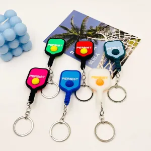 Fashion Creative Simulation Pickleball PVC Keychain
