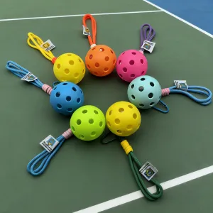 Fashion Solid Color Pickleball Pendant Keychain TPE Zinc Alloy 40 Holes 26 Holes Mini Racket