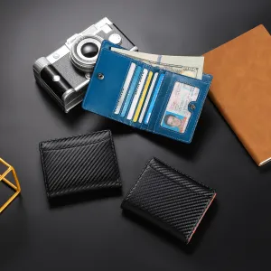 Men's Fashion Carbon Fiber Anti-Theft Brush PU Leather Wallet