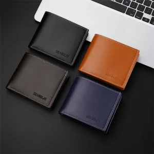 Men Fashion Casual Simple Two-Fold PU Wallet 20% Off