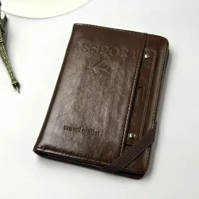 Men Fashion Casual Anti-Theft Passbook Holder Multi-Function Travel Wallet