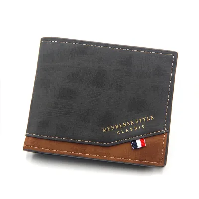 Men Fashion Casual Bronzing Printed Frosted Multi-Card Holder Large Capacity Wallet