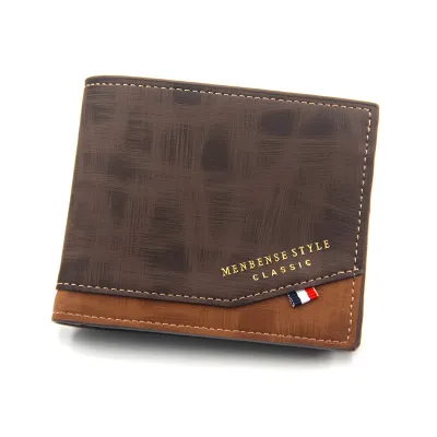 Men Fashion Casual Bronzing Printed Frosted Multi-Card Holder Large Capacity Wallet