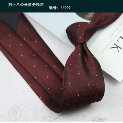 Men's Business 8cm Stripe Jacquard Tie with Cashew Pattern