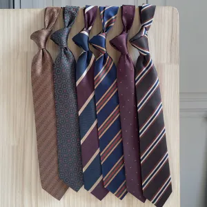 Men's Business 8cm Stripe Jacquard Tie with Cashew Pattern