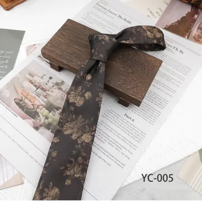Men's Fashion Retro Business Polyester Floral Jacquard Tie 8cm