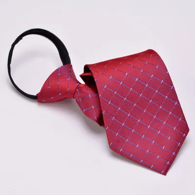 Men Fashion Business Jacquard Zipper-Style No Knot Tie