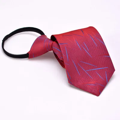 Men Fashion Business Jacquard Zipper-Style No Knot Tie