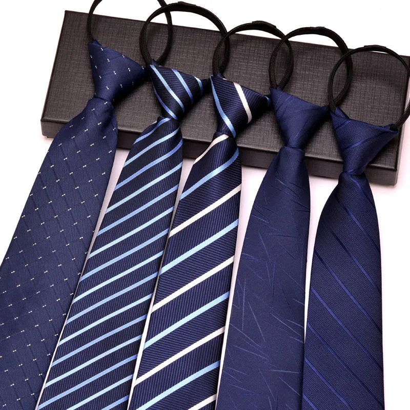 Men Fashion Business Jacquard Zipper-Style No Knot Tie