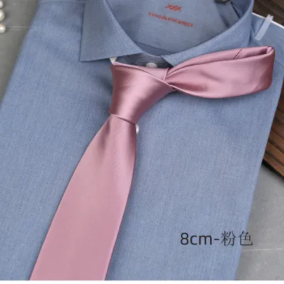 Men's Fashion Casual Simple Solid Color Polyester 8cm Necktie