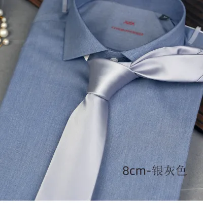 Men's Fashion Casual Simple Solid Color Polyester 8cm Necktie