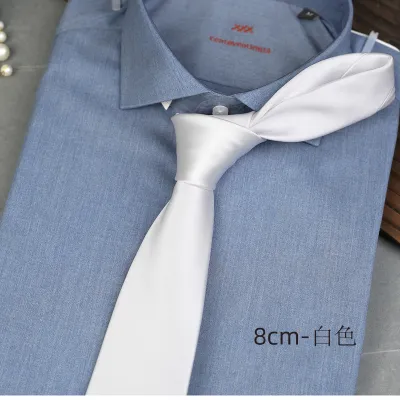 Men's Fashion Casual Simple Solid Color Polyester 8cm Necktie
