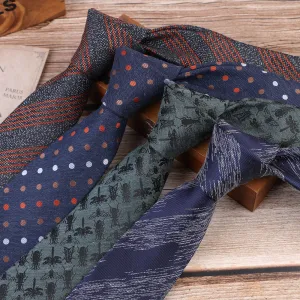 Men's Fashion Casual Business 7cm Polyester Polka Dot Stripe Tie