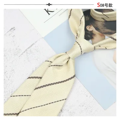 Men Fashion Business Maillard Color Style 8cm Wide Stripe Tie