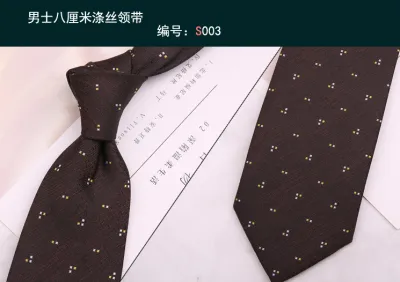 Men's Fashion Business 8cm Polyester Stripe Polka Dot Tie