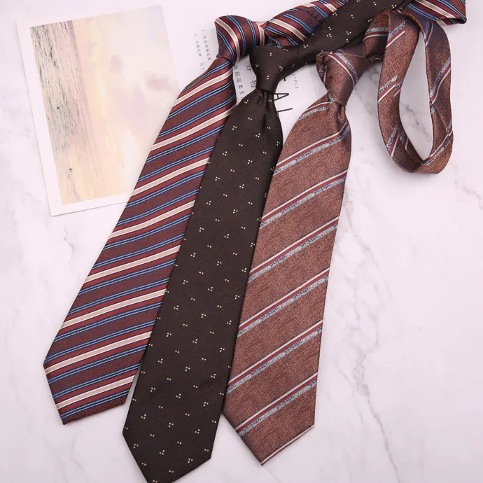 Men's Fashion Business 8cm Polyester Stripe Polka Dot Tie