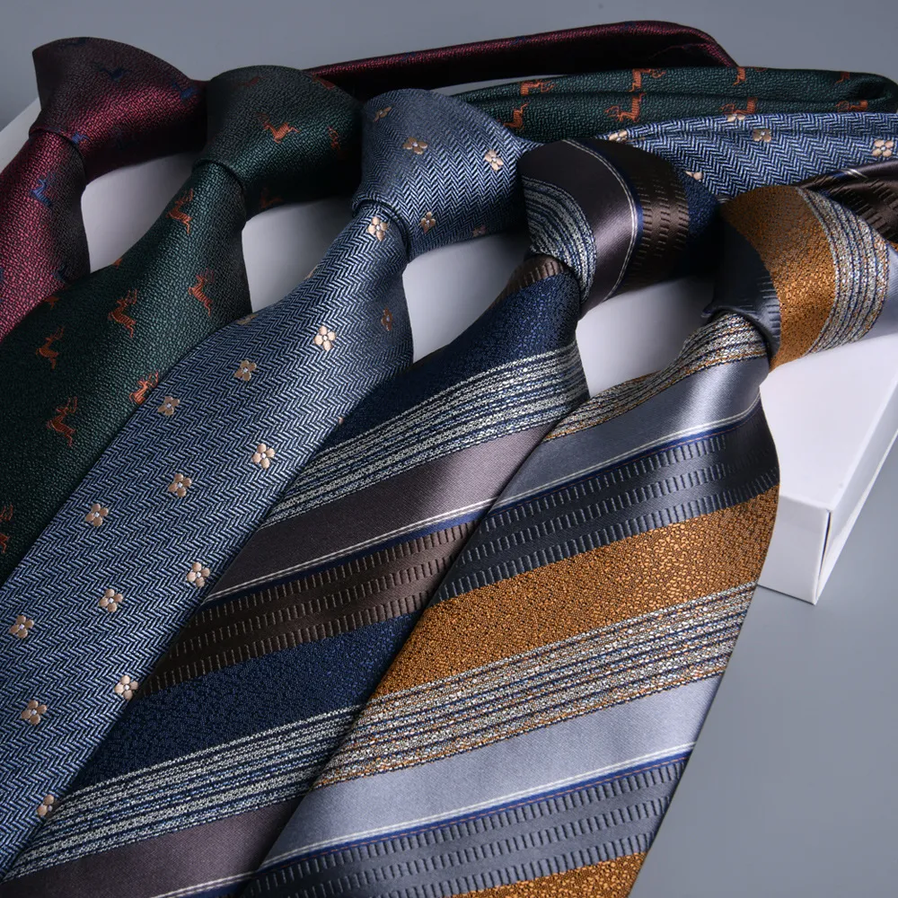 Men's Fashion Business 8cm Jacquard Stripe Tie