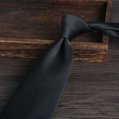 Men'S Fashion Business Black Grey 8Cm Jacquard Tie