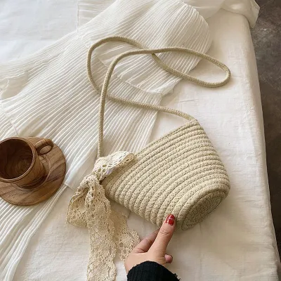 Women Fashion Casual Straw Woven Vacation Crossbody Bags Mini Summer Bag