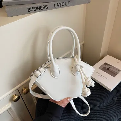 Women Fashion Casual Solid Color Shell-Shaped Large Capacity Crossbody Bag