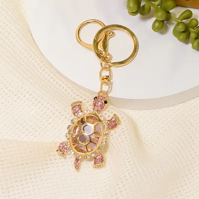 Fashion Cartoon Turtle Rhinestone Keychain Metal Alloy Bag Keychain