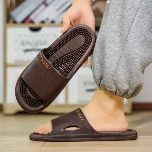 Men Fashion Casual Solid Color Massage Non-Slip Wear-Resistant Slippers