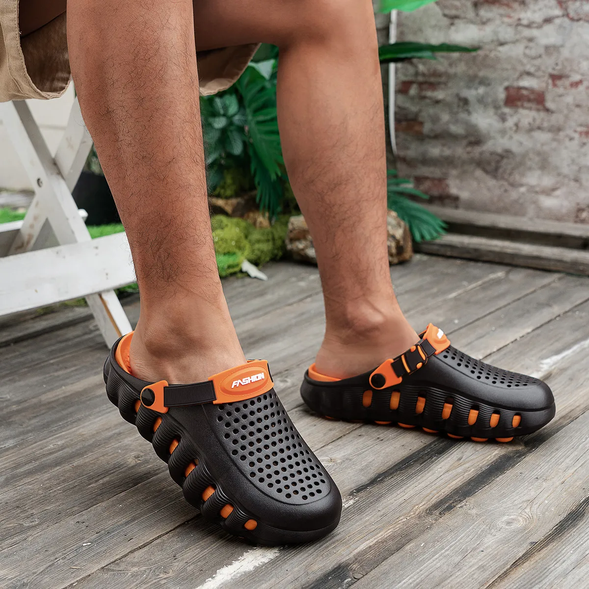 Men's Fashion Casual Non-Slip EVA Outdoor Slippers with Clasp