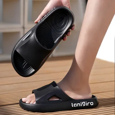 Men's Fashion Simple Solid Color Thickened Wear-Resistant Non-Slip Slippers