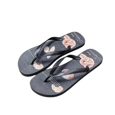 Men Fashion Casual Printed PVC Flat Slippers with Drawstring