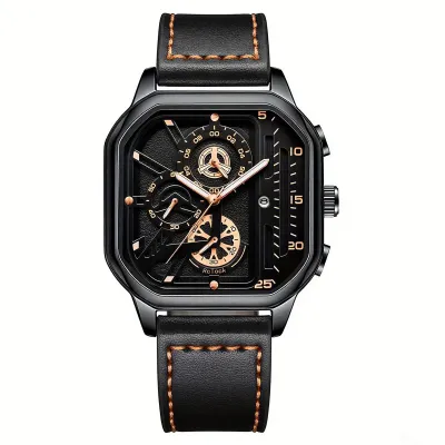 Men's Fashion Casual Square Dial Quartz Watch