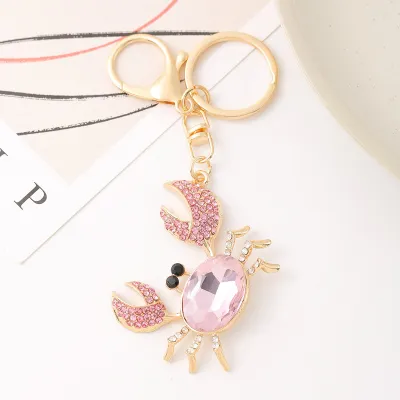 Fashion Creative Colored Rhinestone Animal Alloy Chain Bag Keychain