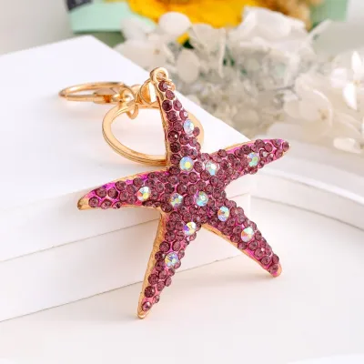 Fashion Creative Colored Rhinestone Animal Alloy Chain Bag Keychain