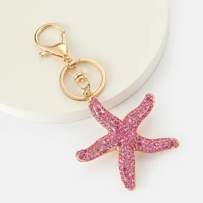 Fashion Creative Colored Rhinestone Animal Alloy Chain Bag Keychain