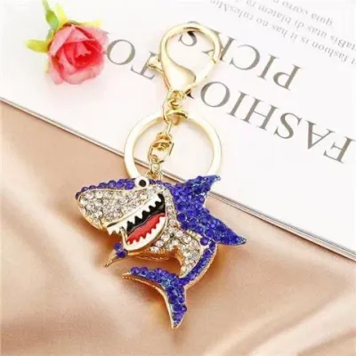 Fashion Creative Colored Rhinestone Animal Alloy Chain Bag Keychain